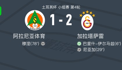 利来体育登录入口-加拉塔萨雷2-1阿拉尼亚体育，尼亚加破门，巴里什-伊尔马兹传射
